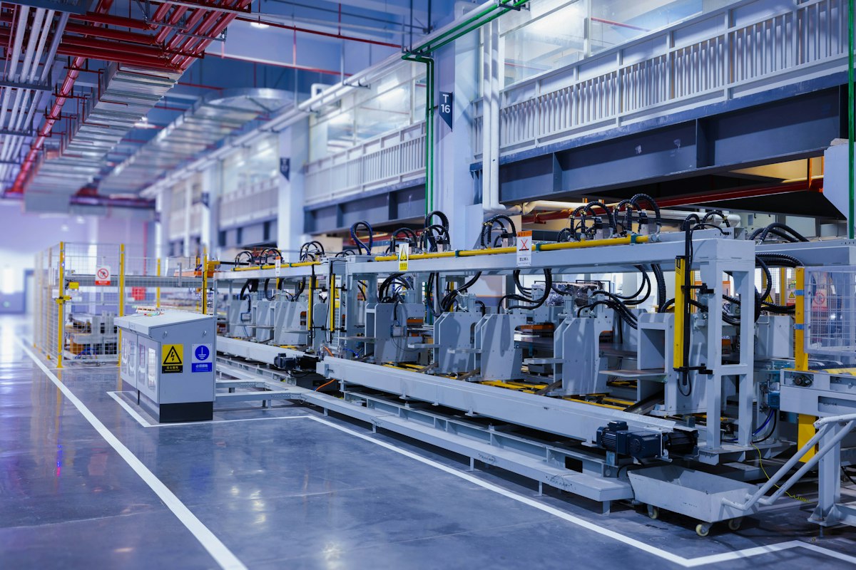 Automated production line in a modern manufacturing facility